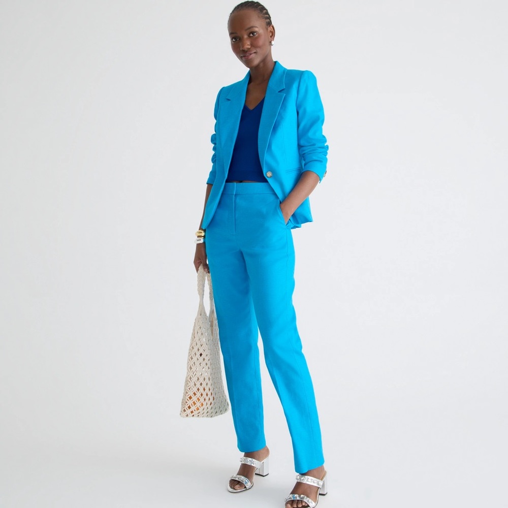 J. Crew Kate straight-leg pant in stretch linen blend size 10P